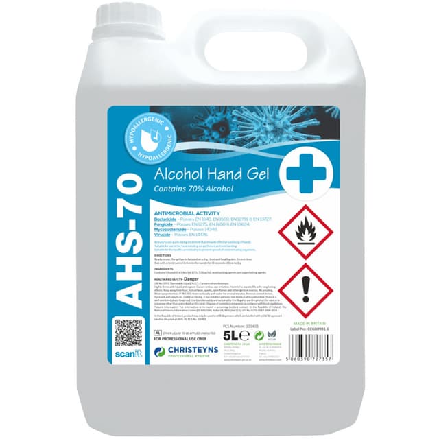 AHS-70 Alcohol Hand Gel - Contains 70% Alcohol