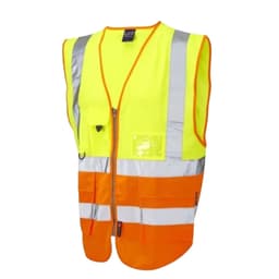 Hi-Vis Vest - Yellow/Orange Executive Waistcoat with Pockets